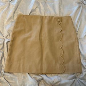 JCrew Scalloped Beige Skirt 12